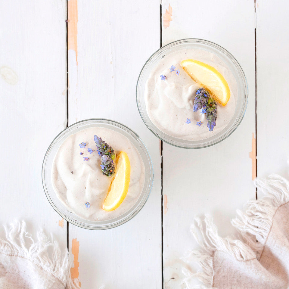 Lemon Lavender Coconut Macadamia Pudding