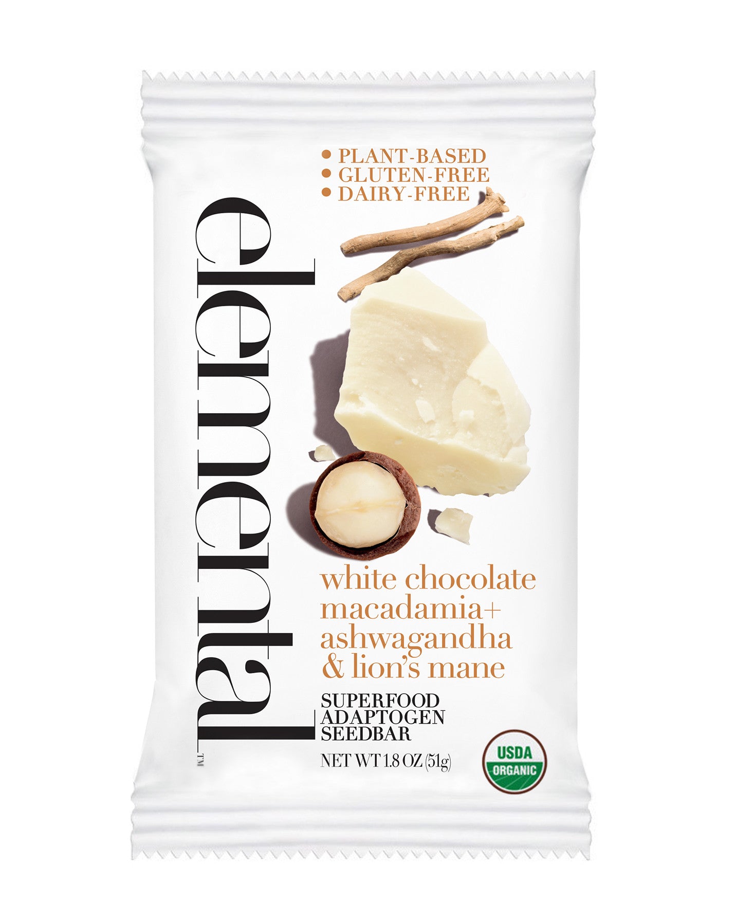 White Chocolate Macadamia + Ashwagandha & Lion's Mane Superfood Adaptogen Seedbar