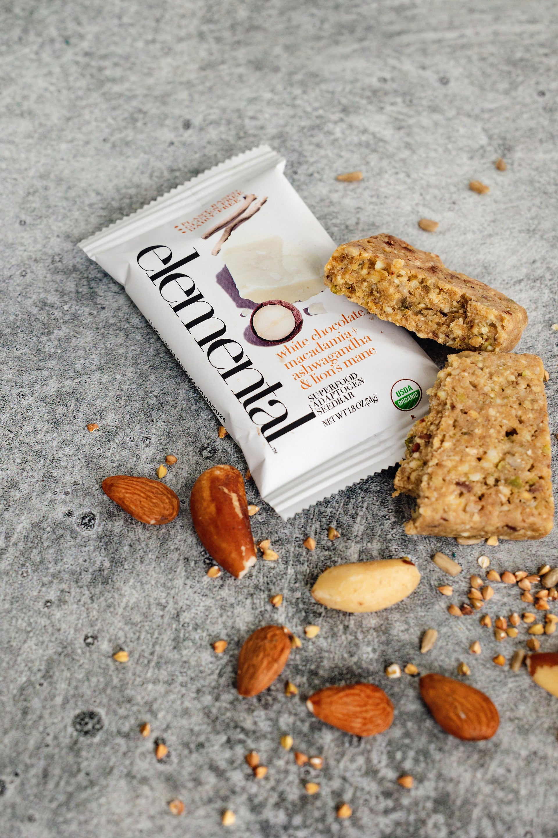 White Chocolate Macadamia + Ashwagandha & Lion's Mane Superfood Adaptogen Seedbar